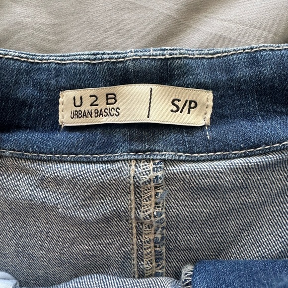 Stretch Denim Mini Skirt With Belt Size Small - Picture 3 of 3